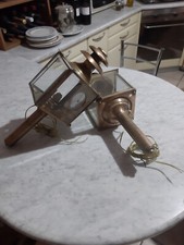 Coppia lampade da Carrozza ottone e rame inizio '900 elettrificate H cm 43