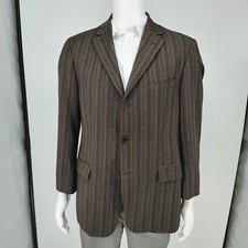 Hugo Boss Made in USA Brown, Red, and Yellow Striped Sport Coat (42R) *FLAWS*