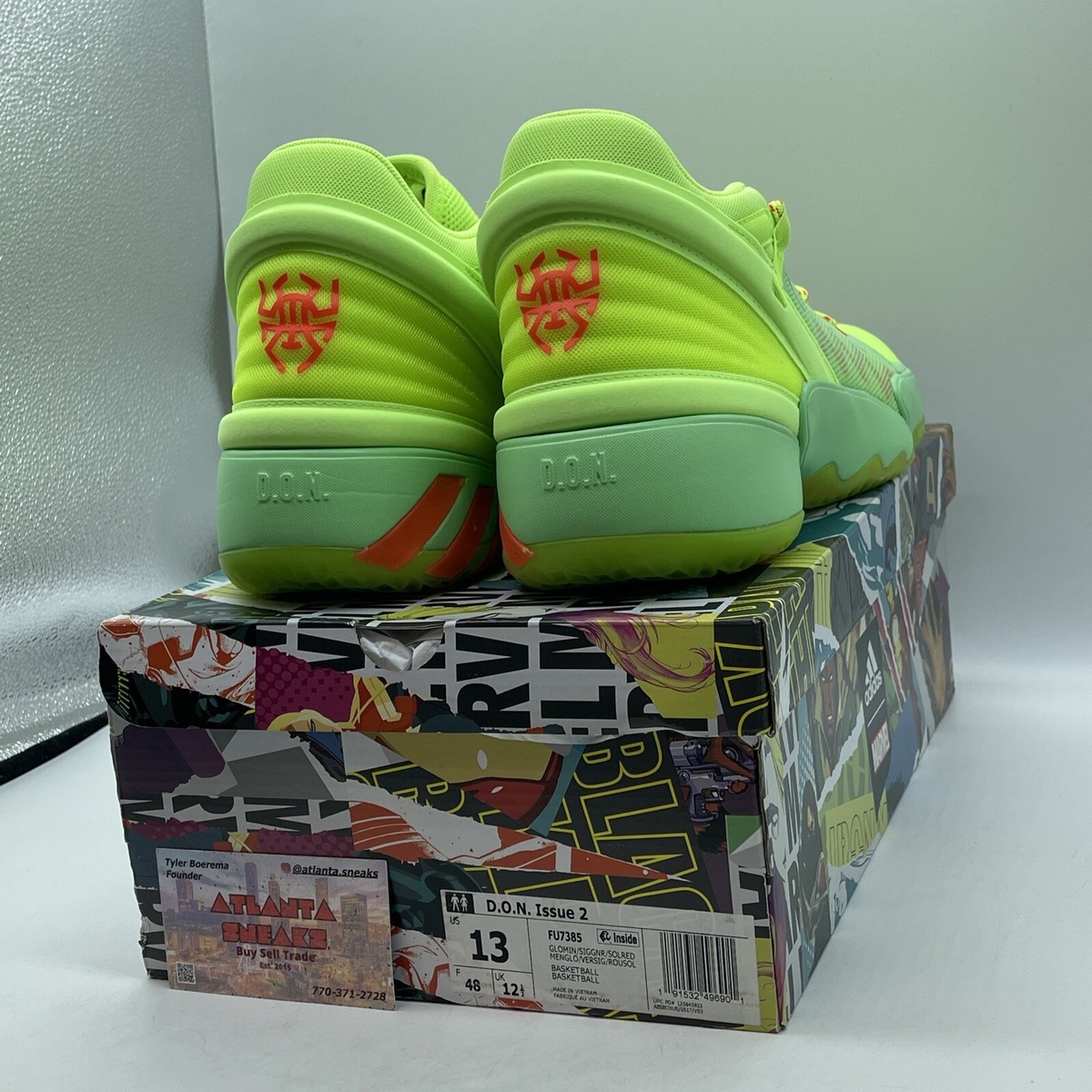 Size 13 - adidas Marvel x D.O.N. Issue #2 Glow Mint Yellow