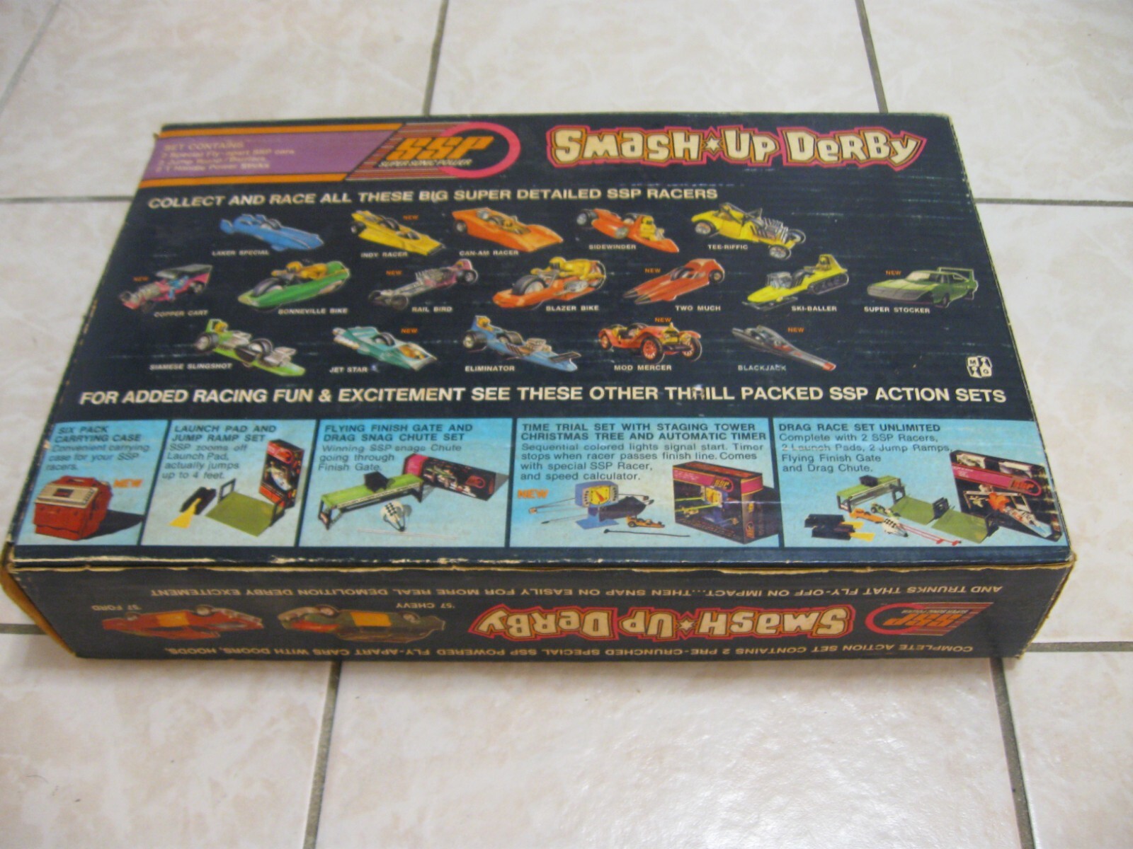 1971 VINTAGE KENNER SSP SMASH UP DERBY CAR SET IN THE ORIGINAL BOX COOL