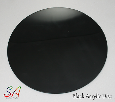 Black Round Discs Circles 3mm MBS Custom Cuts Cast Perspex Acrylic
