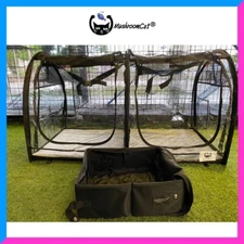 "Mushroom Cat" Portable DUAL Cat/Pet Show Carrier Travel  Kennel, Waterproof