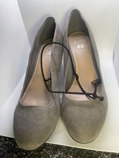F&F (TESCO) ~ GREY FAUX SUEDE SHOES UK 6 1/2  EU 40