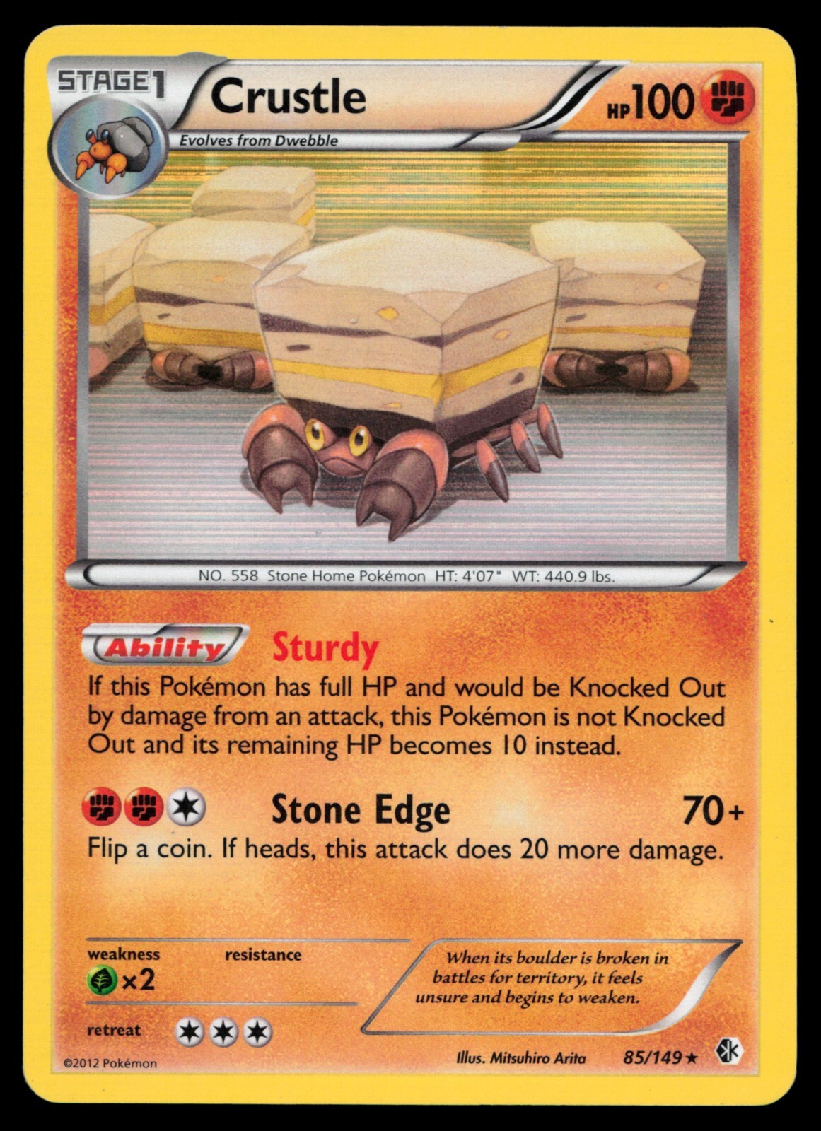 Crustle 85/149 Boundaries Crossed Holo Rare Pokemon Card