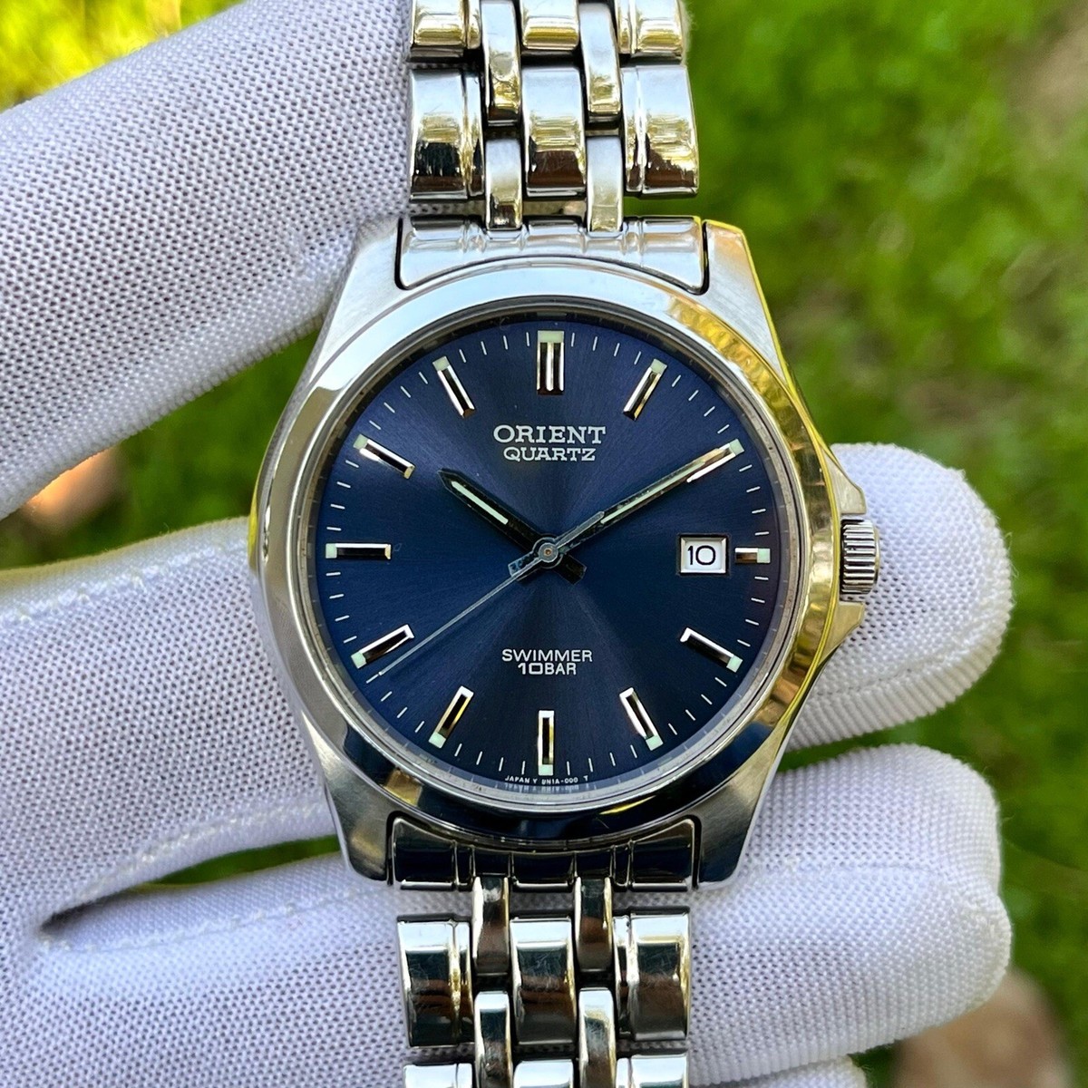 Rare Vintage Orient Swimmer 10 Bar Sunburst Dial Japan Men Quartz