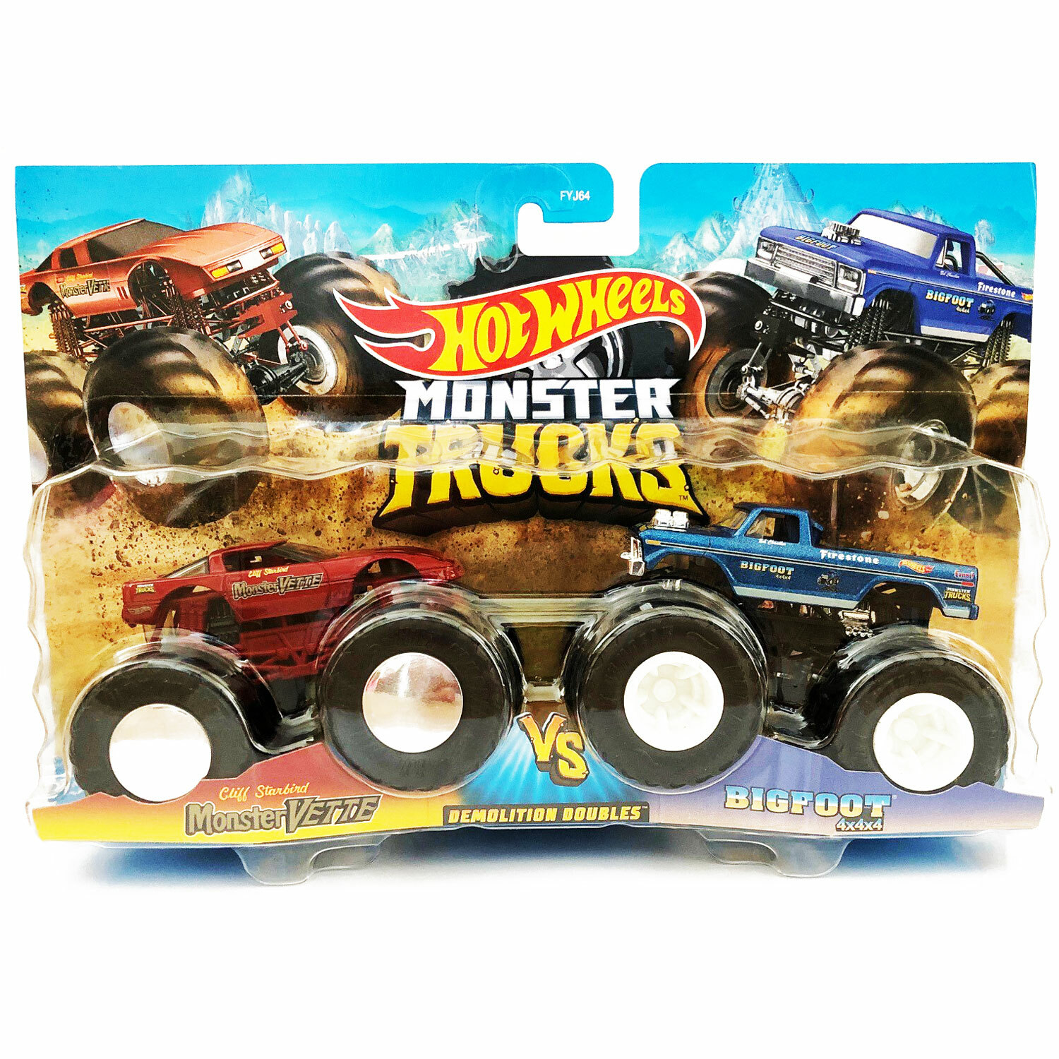 Hot Wheels Monster Trucks 1:64 Scale Demolition Doubles 2-Pack