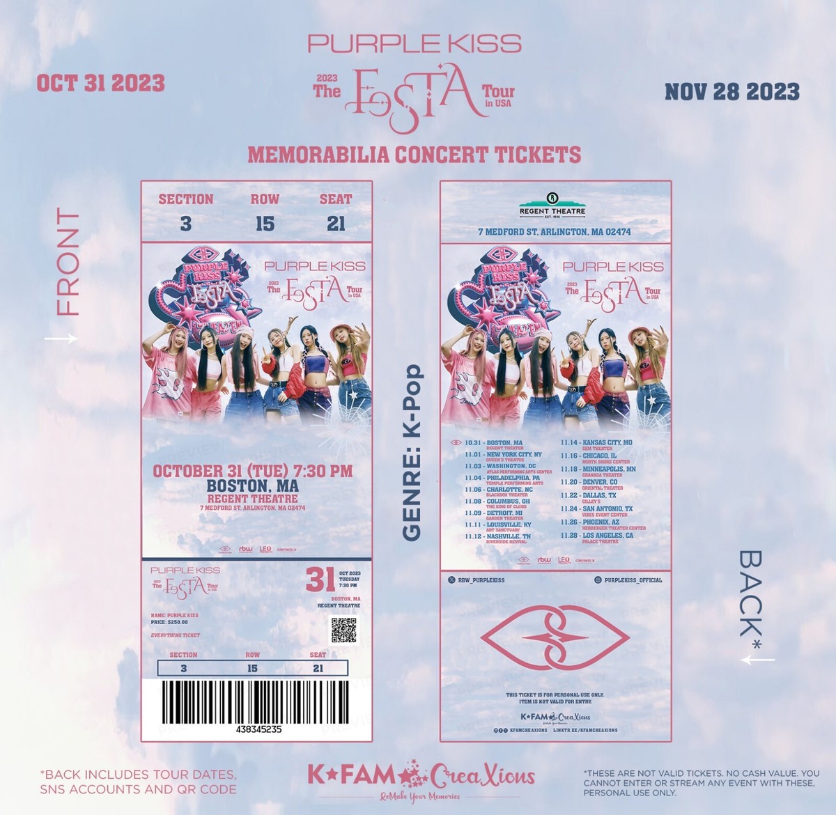 Purple Kiss 2023 The FESTA Tour in USA - Custom Souvenir K