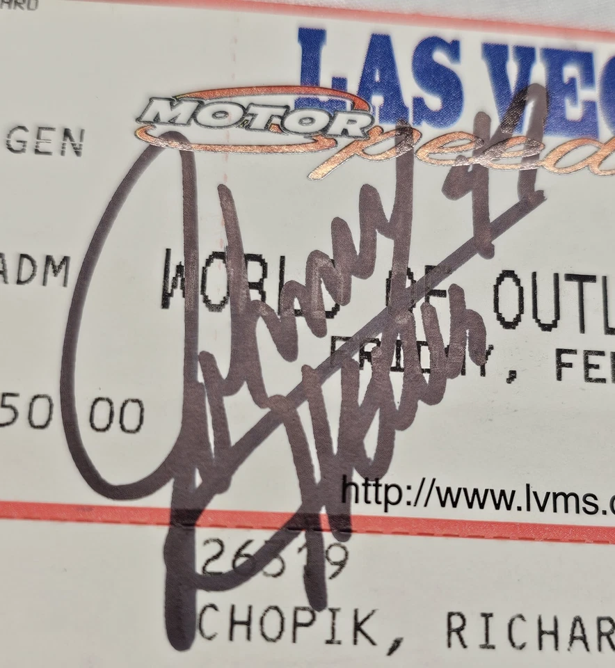 Boleto autógrafo de carreras de autos sprint Johnny Herrera 47 1998 World of Outlaws  Foto 3 de 4