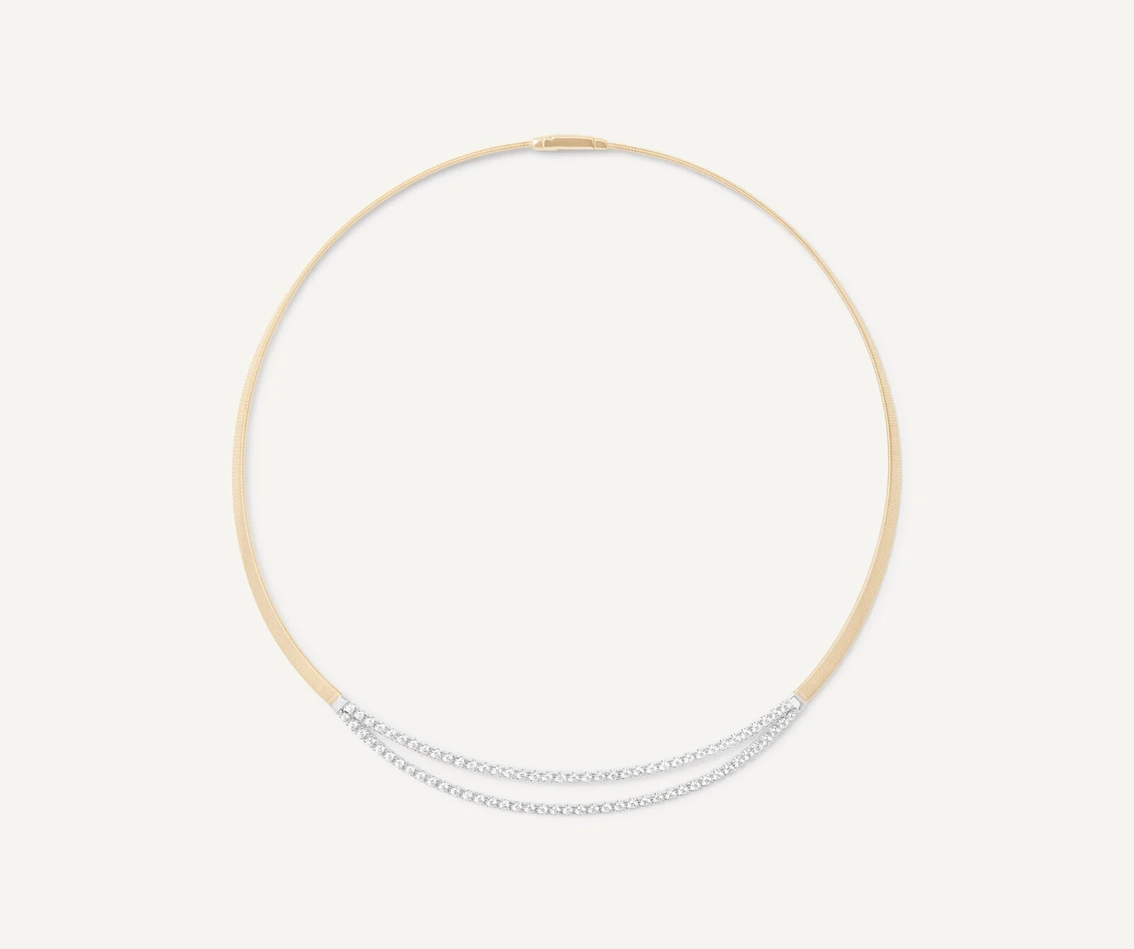 Marco Bicego Masai 18K Y/ Gold Coil Collar w/ Double Row Diamond Bar CG857 B YW