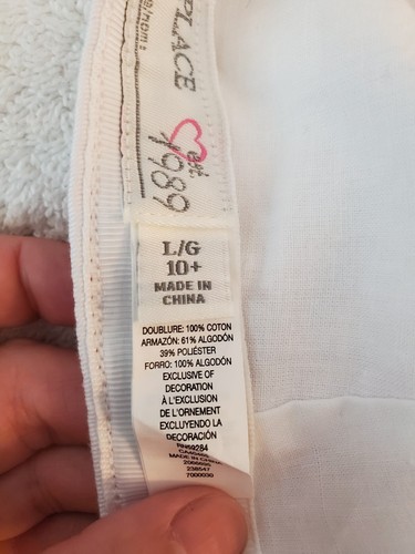 Children’s Place White Heart Hat Girls Size L (10+) Embroidered Rainbow - Picture 4 of 5