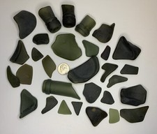 Antique Olive Sea Glass 1 Lb Tumbled Pirate Glass Bottle Necks For Crafts