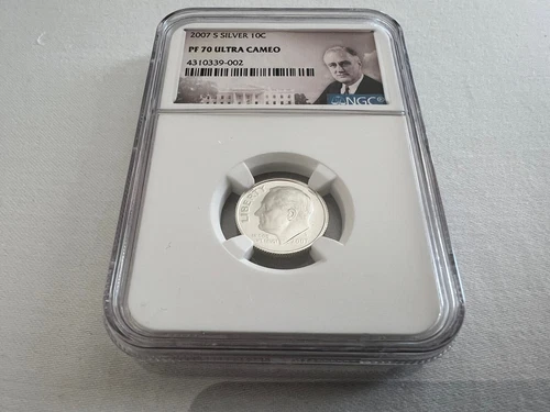 2007-S SILVER ROOSEVELT DIME NGC PF70 ULTRA CAMEO "PORTRAIT LABEL" TOP POP