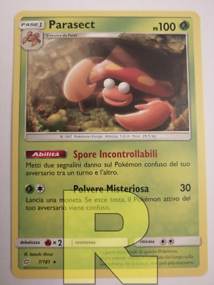 Parasect   Team Game 7/181   Rare   Pokemon   Italian