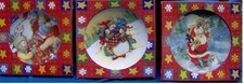 PIATTI DI NATALE - SET DI 3 PIATTI DECORATIVI  NATALIZI IN CERAMICA
