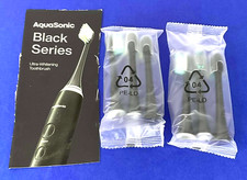 Lot Of x2 3 AquaSonic Black Ultra Whitening Toothbrush Heads - NEW