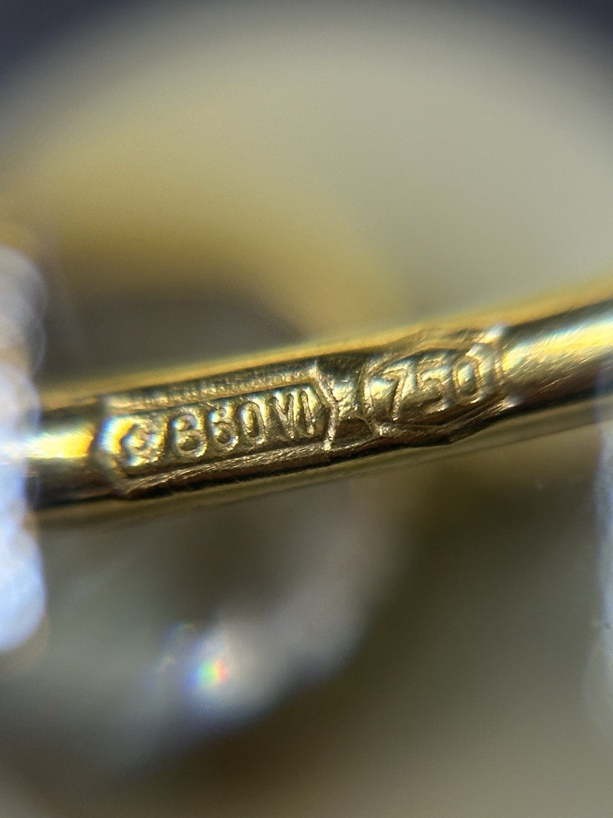 Solid 18K Yellow Gold Dangle Drop Earrings & CZ - image 5