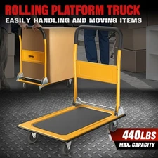 440 lbs Capacity Hand Truck Folding Platform Cart Moving Trolley Dolly Luggage