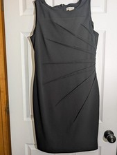 Calvin Klein Size 12 Career Sheath Dress black sleeveless business 