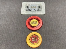 Casino Paradise  Set Of Three Different Casino Tokens Jetons Nairobi Kenya