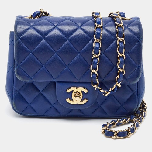 Chanel Classic Square Mini Blue Quilted Leather Flap bag