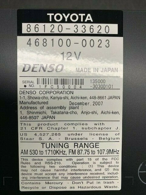 RADIO RECEPTOR LEXUS ES330 2004-2006 468100-0023 - NUEVO OEM Foto 3 de 3