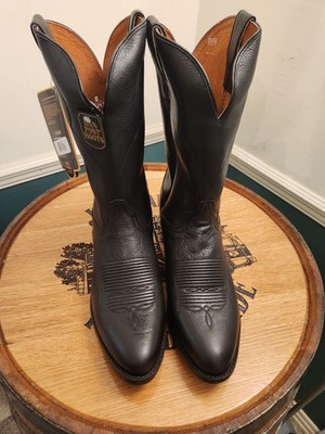 Dan Post Men's Size 10.0D Pike Round Toe Black Leather Boots DP2480