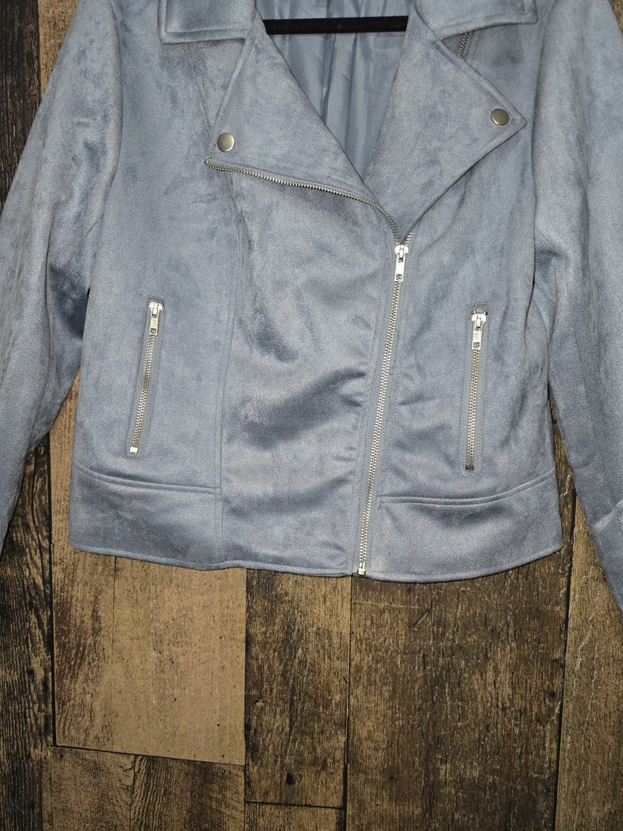 BB Dakota Steve Madden Faux Suede Size Large Cropped Jacket Ice