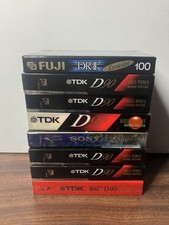 Lot of 9 Blank Sealed Audio Cassettes - TDK D90, Fuji DR-II, Sony C-60HFB