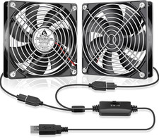 Dual 120Mm USB Computer Cooling Fan with 3 Speeds Controller 5V DC 