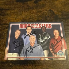 Harry Kalas signed 4x6 Photo card Philadelphia phillies announcer Larry Anderson