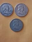 3 FRANKLIN HALF DOLLARS == 1951S, 1954 D , & 1963 D == HI-GRADE == 90% SILVER NR