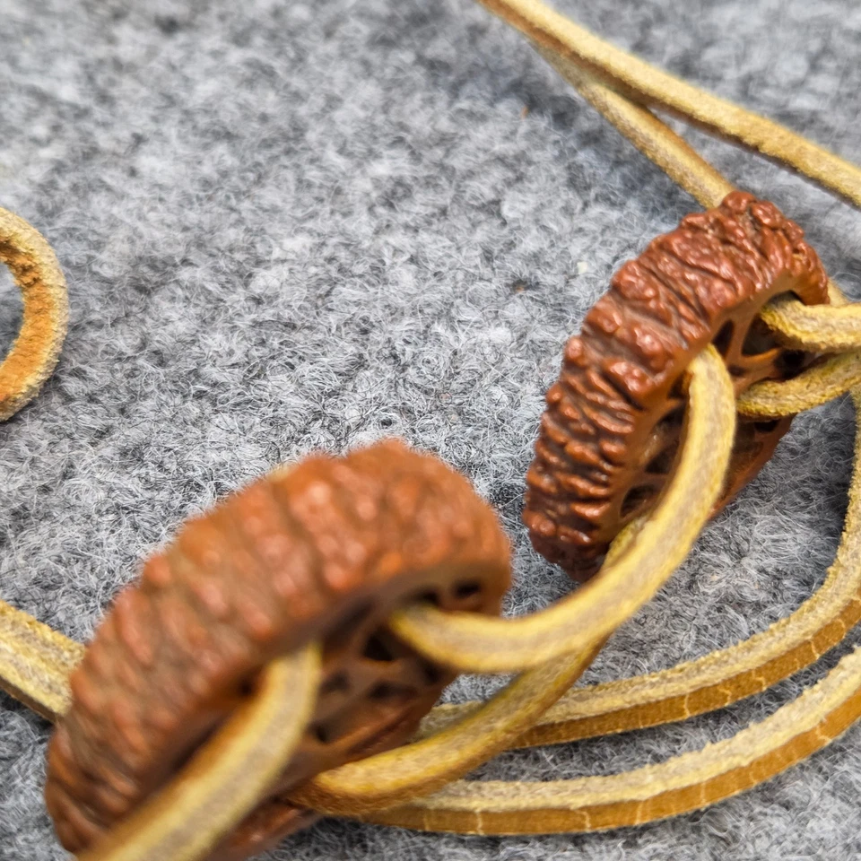 Pulsera Cinturón Woodstock Hippie Flecos Cuero Tuerca Nogal Shell Años 60 1970 Foto 4 de 4