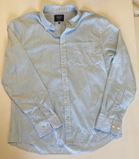 Charles Tyrwhitt Button Down White Blue Checkered Extra Slim Fit Shirt Size L