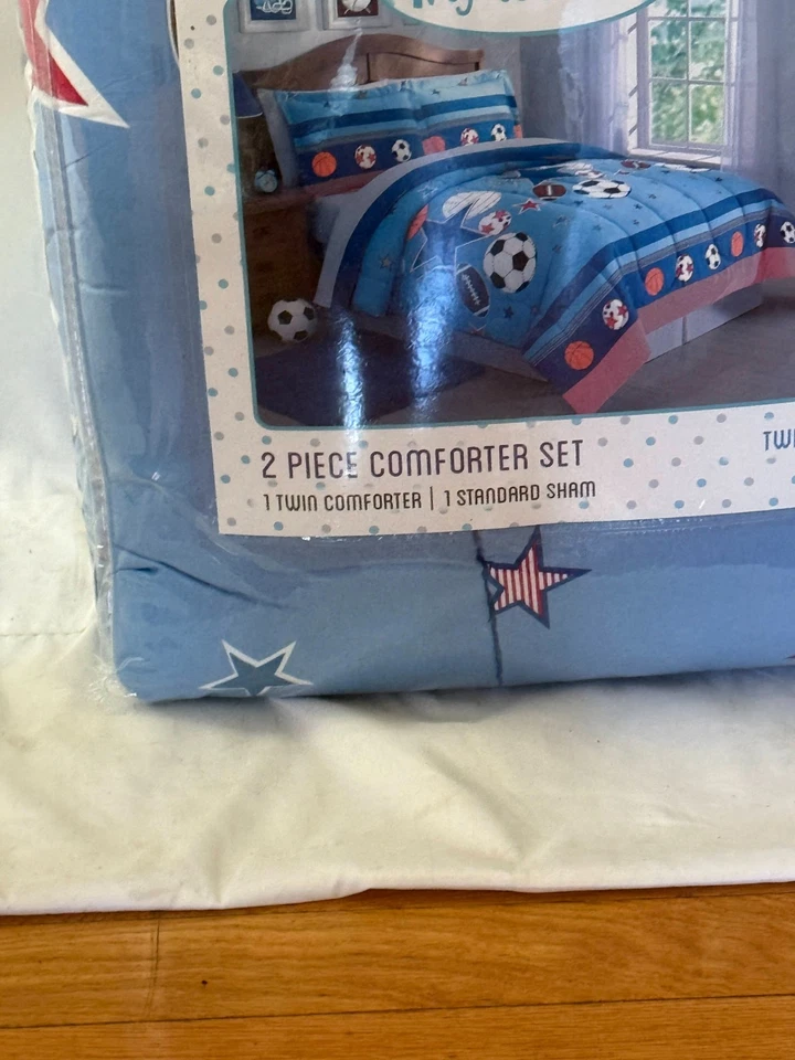 New My World Sports and Stars Comforter Set Twin 2 Piece Set Multicolor - Image 4 of 4
