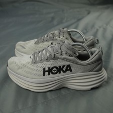 HOKA Bondi 8 Shoes Mens Size 10.5 Gray Sharkskin Harbor Mist Running 1123202