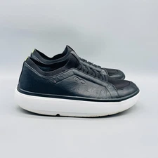 OOFOS Shoes Womens 9 Black Leather Club+ Comfort Slip On Lace Up Sneakers