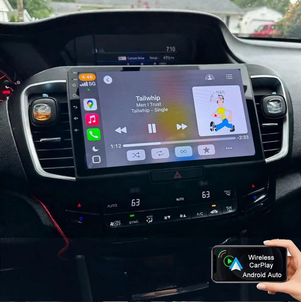 64GB Android 13 Car Stereo Carplay Radio GPS Player For Honda Accord 9 2013-2017 Foto 4 de 4