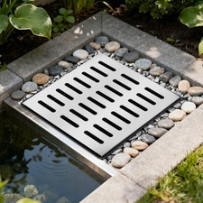 Stainless Steel Catch Basin With Grate Debris Basket, 220lbs Load Capacity