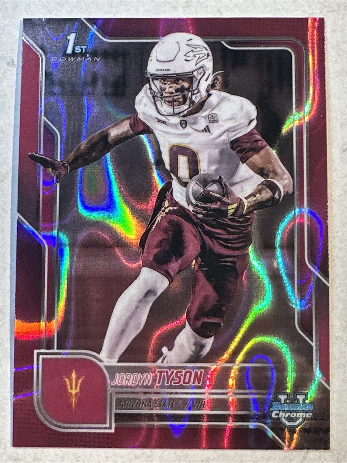 2025 Bowman University Chrome - Jordyn Tyson #31 Pink Lava Refractor (RC)