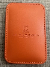 La Mamounia Marrakech Luxury Hotel Orange Leather Slim Bifold Card Holder