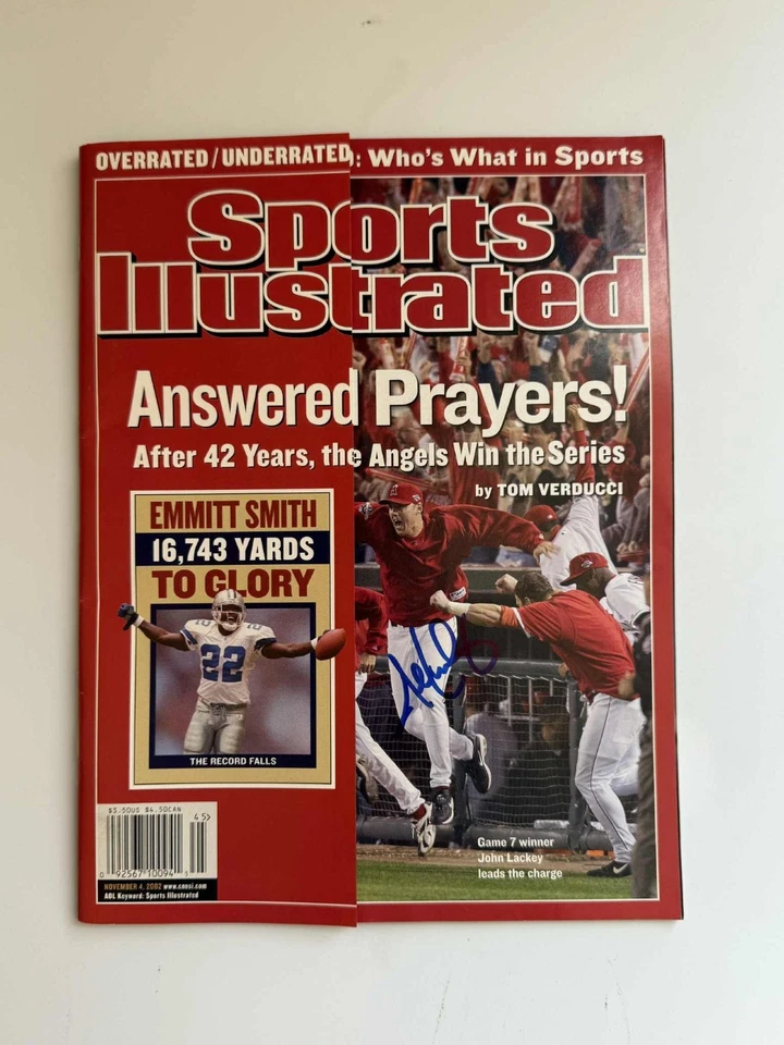 John Lackey Signed Sports Illustrated 11/4/02 No Label Angels Baseball Auto JSA - Image 2 of 2