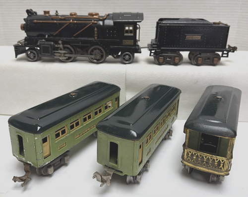 LOCOMOTIVE ET TENDER LIONEL AVANT GUERRE JAUGE O 262 AVEC VOITURES VOYAGEURS 607 607 608 - Photo 1/24