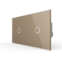 Livolo Zwei Einfache Touch Lichtschalter Wandschalter Up Inkl Glasrahmen In Gold