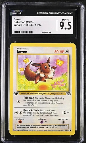 Eevee 1999 Pokemon Jungle 1st Edition CGC 9.5 #51