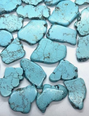 Job Lot of 25 Pieces of Polished Matrix Turquoise for Necklace 