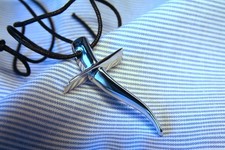 Ciondolo ZOPPINI FIRENZE di design a croce, cordino e scatola originale