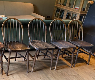4 x Genuine Ercol Windsor 370 Dining Chairs Vintage Mid Century MCM