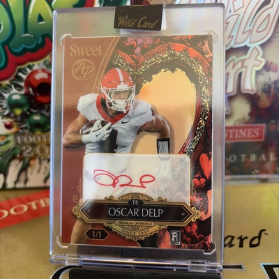 #ad 2025 Wild Card SWEETS Oscar Delp Auto 1 1 ARTIST PROOF RED INK SSP Georgia TE $88.00