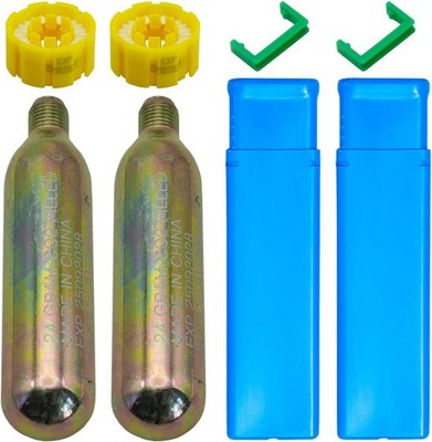 2 Pack Automatic PFD 24/33 Grams CO2 Cylinder Cartridge 24gramsA, Golden 