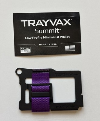 Trayvax Summit low Profile minimalist wallet made in USA Purple brand new